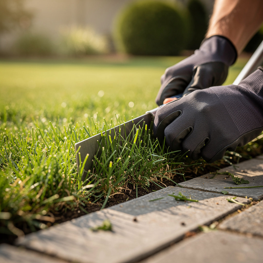 Santiago's Lawncare and Tree Service providing professional mowing and lawn maintenance for a Valley Center, California homeowner