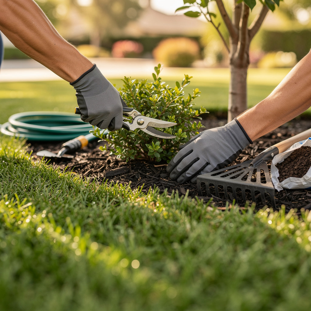 Santiago's Lawncare and Tree Service professional team providing comprehensive lawn care and landscaping services in Valley Center, California
